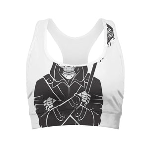 Lacrosse Skull Print Women's Sports Bra