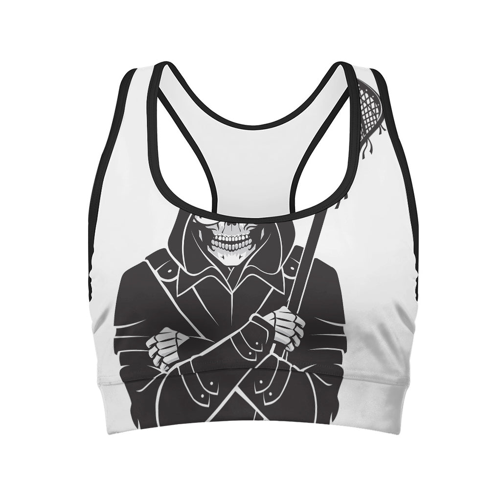 Lacrosse Skull Print Women's Sports Bra