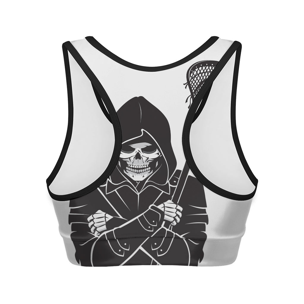 Lacrosse Skull Print Women's Sports Bra