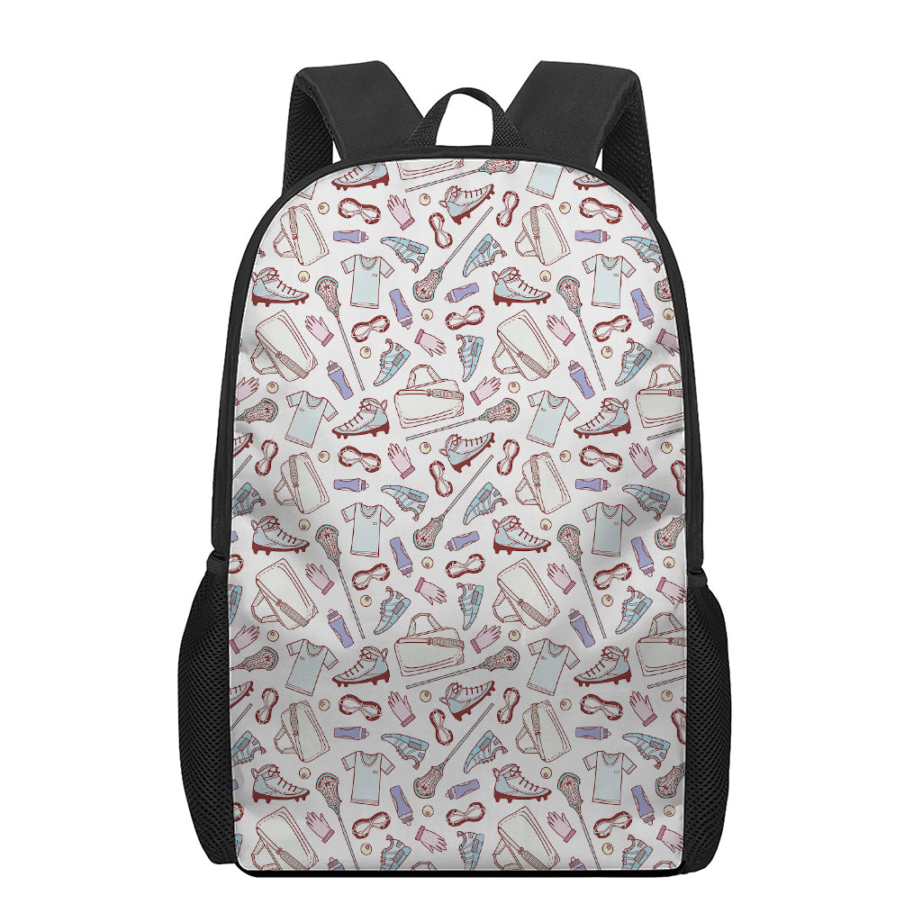 Lacrosse Sport Pattern Print 17 Inch Backpack
