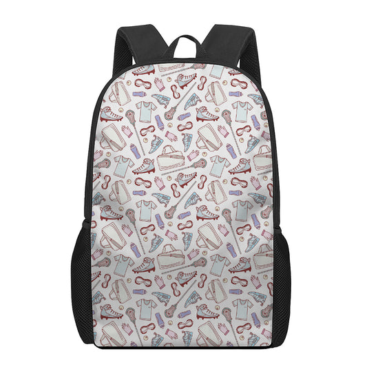 Lacrosse Sport Pattern Print 17 Inch Backpack