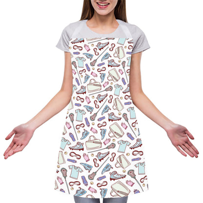 Lacrosse Sport Pattern Print Adjustable Apron