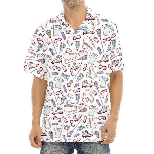 Lacrosse Sport Pattern Print Aloha Shirt