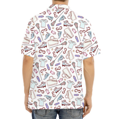 Lacrosse Sport Pattern Print Aloha Shirt