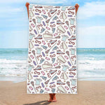 Lacrosse Sport Pattern Print Beach Towel