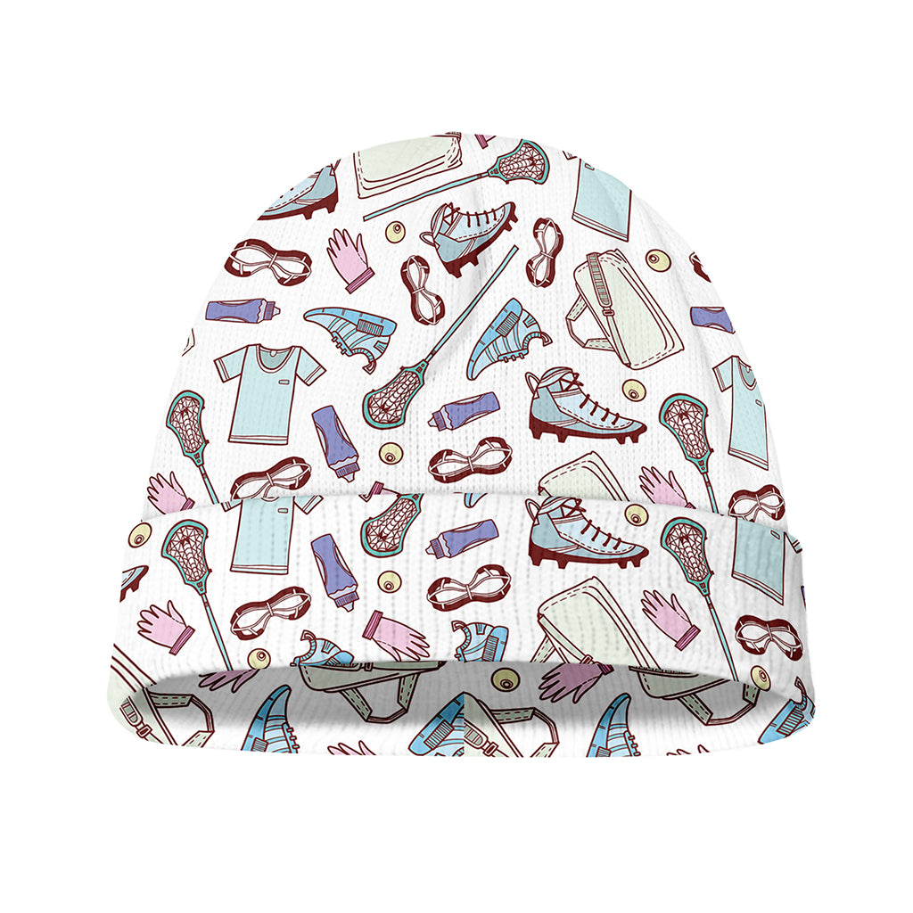 Lacrosse Sport Pattern Print Beanie