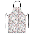 Lacrosse Sport Pattern Print Bib Apron With Pocket