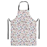 Lacrosse Sport Pattern Print Bib Apron With Pocket