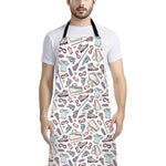 Lacrosse Sport Pattern Print Bib Apron With Pocket