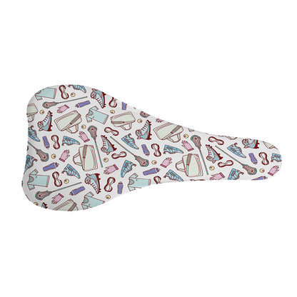 Lacrosse Sport Pattern Print Bicycle Seat Cover