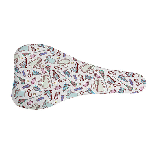 Lacrosse Sport Pattern Print Bicycle Seat Cover