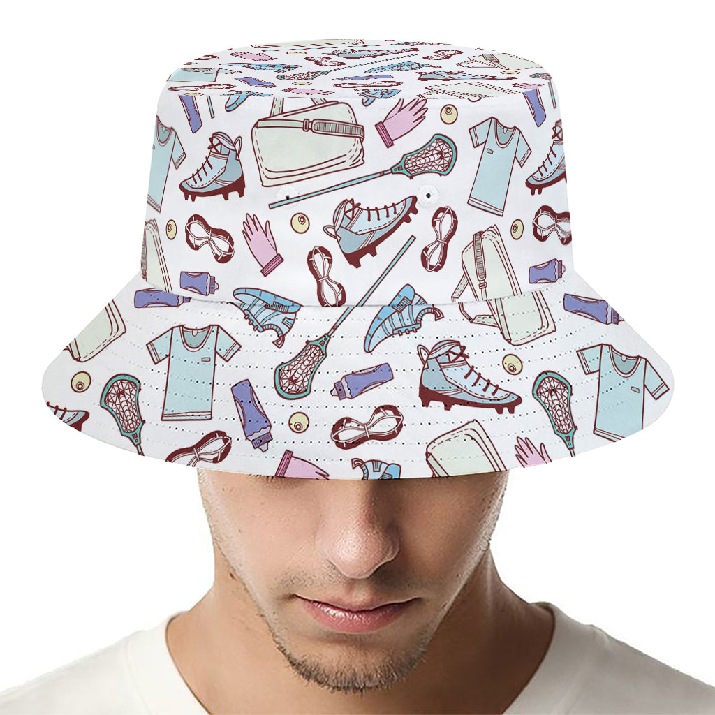 Lacrosse Sport Pattern Print Bucket Hat