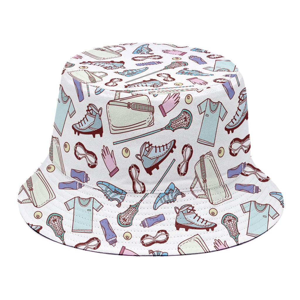 Lacrosse Sport Pattern Print Bucket Hat