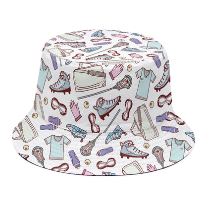 Lacrosse Sport Pattern Print Bucket Hat