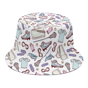 Lacrosse Sport Pattern Print Bucket Hat