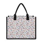 Lacrosse Sport Pattern Print Canvas Tote Bag