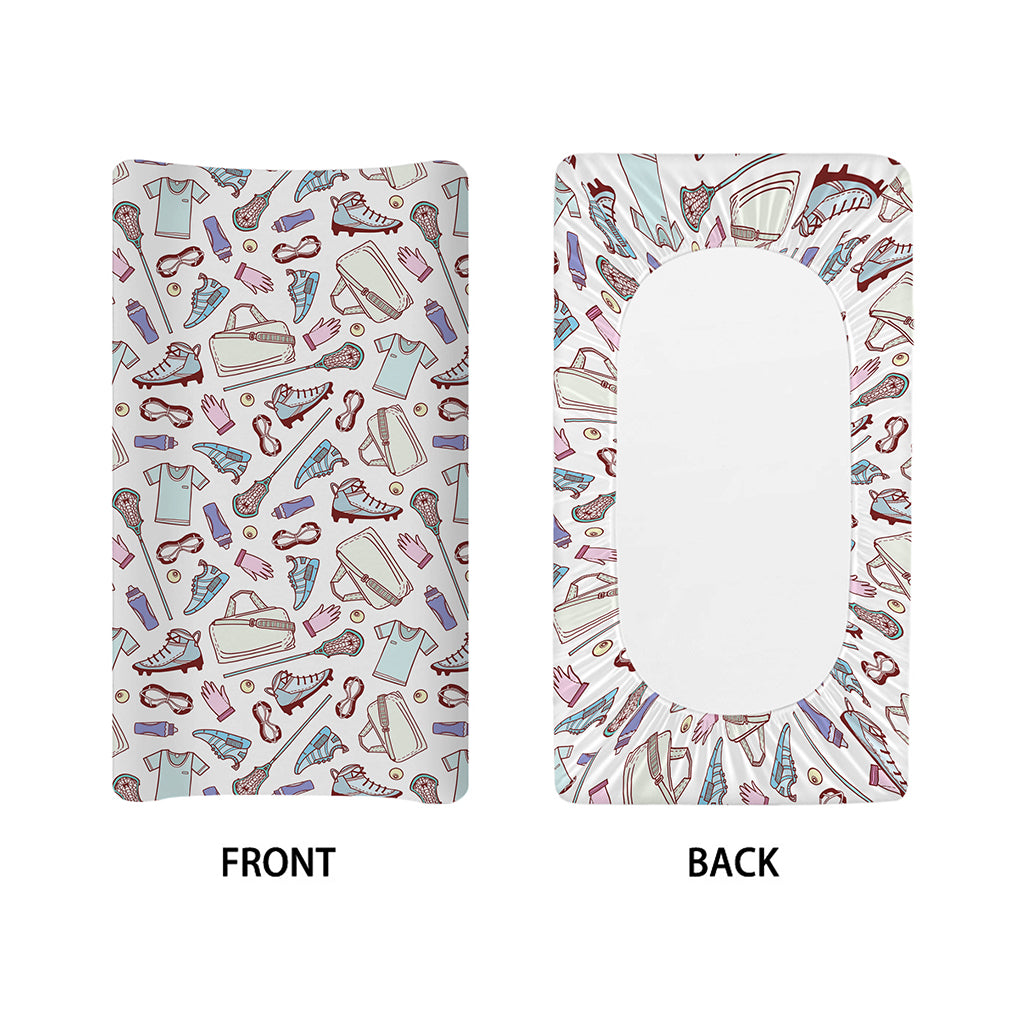 Lacrosse Sport Pattern Print Changing Pad Cover