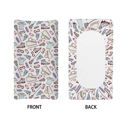 Lacrosse Sport Pattern Print Changing Pad Cover