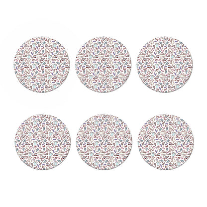 Lacrosse Sport Pattern Print Coaster Set