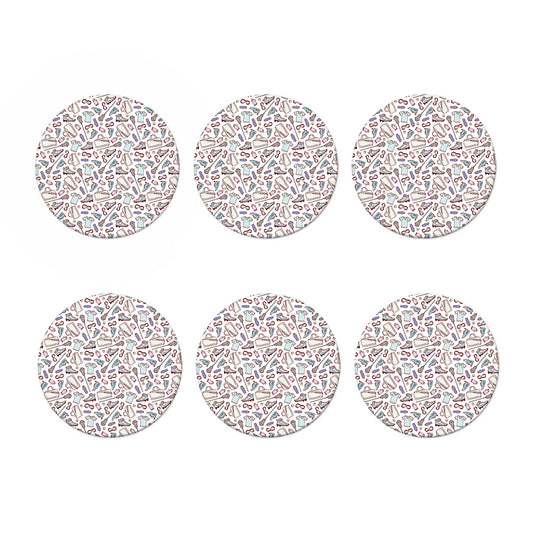 Lacrosse Sport Pattern Print Coaster Set
