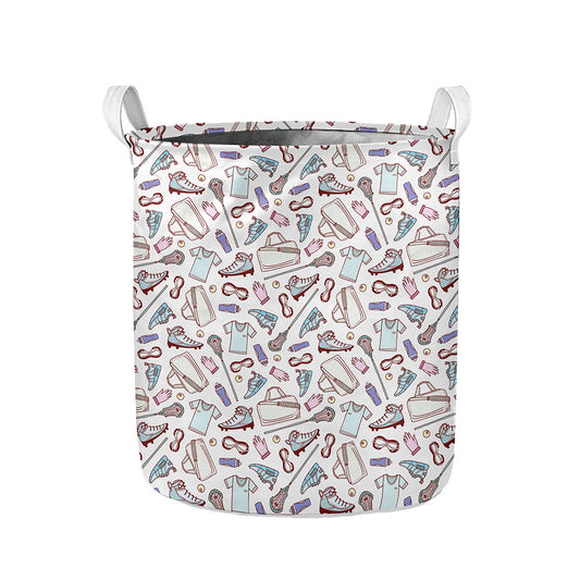 Lacrosse Sport Pattern Print Collapsible Laundry Basket
