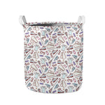 Lacrosse Sport Pattern Print Collapsible Laundry Basket