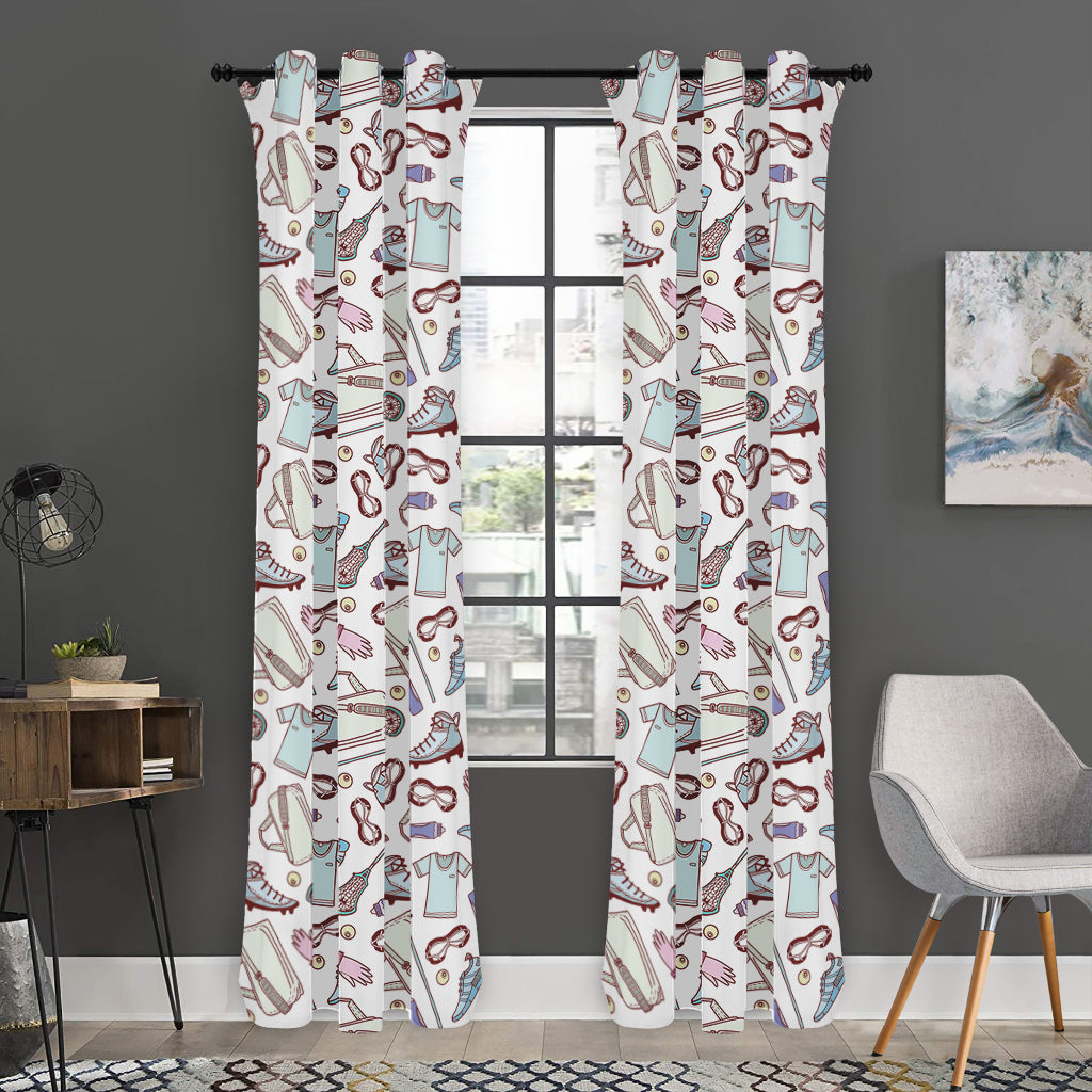 Lacrosse Sport Pattern Print Curtain