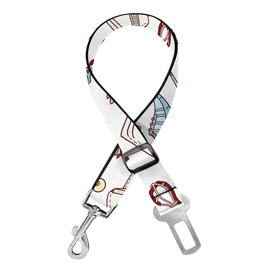 Lacrosse Sport Pattern Print Dog Seat Belt