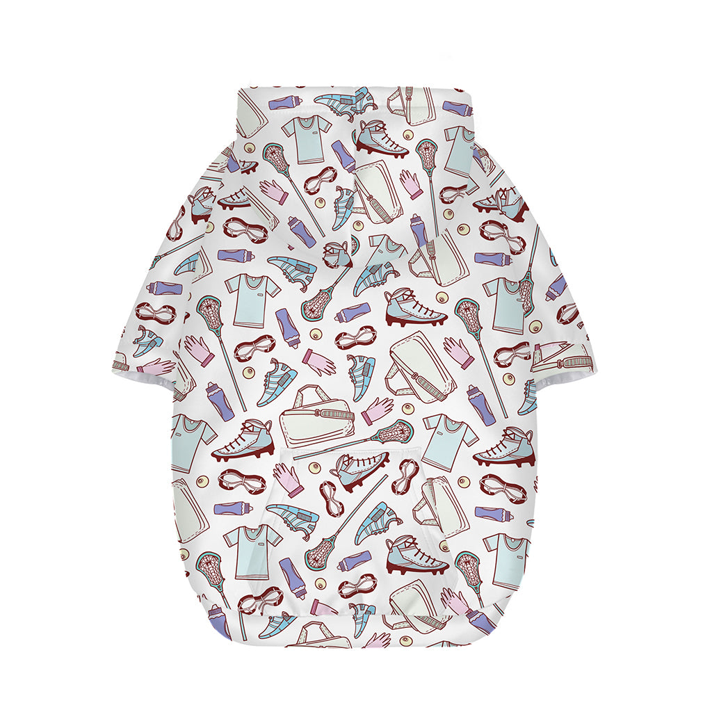 Lacrosse Sport Pattern Print Dog Zip Up Hoodie