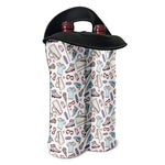 Lacrosse Sport Pattern Print Double Neoprene Wine Tote
