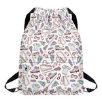 Lacrosse Sport Pattern Print Drawstring Backpack