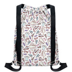 Lacrosse Sport Pattern Print Drawstring Backpack