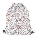 Lacrosse Sport Pattern Print Drawstring Bag