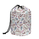 Lacrosse Sport Pattern Print Drawstring Makeup Bag