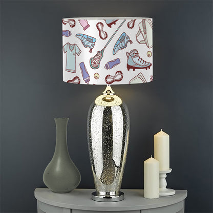Lacrosse Sport Pattern Print Drum Lamp Shade