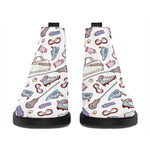 Lacrosse Sport Pattern Print Flat Ankle Boots