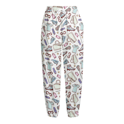 Lacrosse Sport Pattern Print Fleece Lined Knit Pants