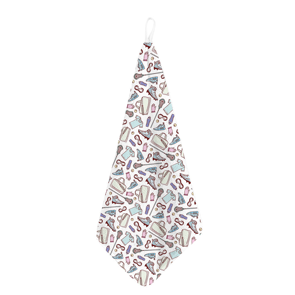 Lacrosse Sport Pattern Print Hand Towel