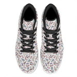 Lacrosse Sport Pattern Print High Top Leather Sneakers