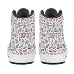 Lacrosse Sport Pattern Print High Top Leather Sneakers