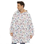 Lacrosse Sport Pattern Print Hoodie Blanket