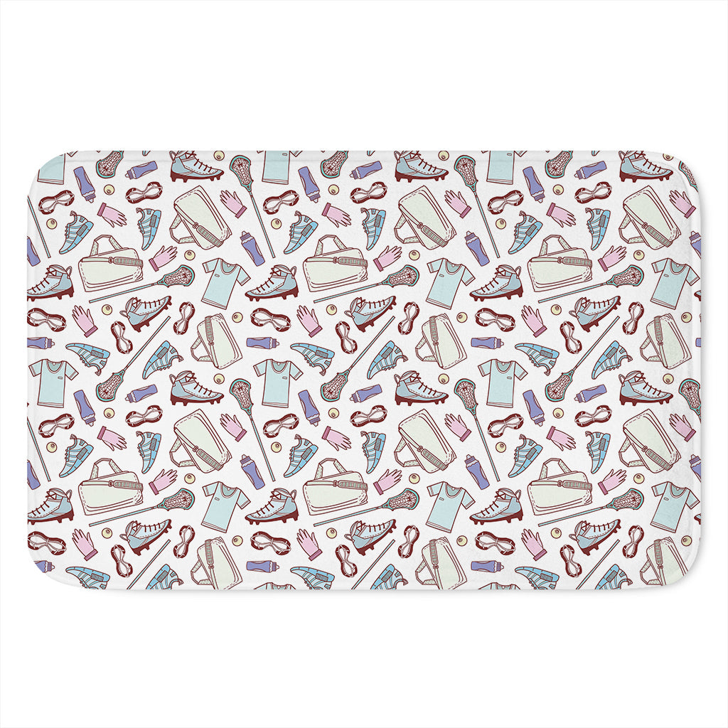 Lacrosse Sport Pattern Print Indoor Door Mat