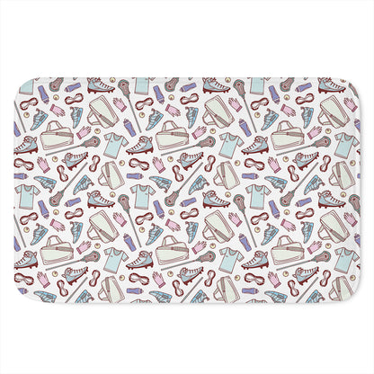 Lacrosse Sport Pattern Print Indoor Door Mat