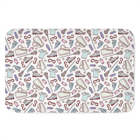 Lacrosse Sport Pattern Print Indoor Door Mat