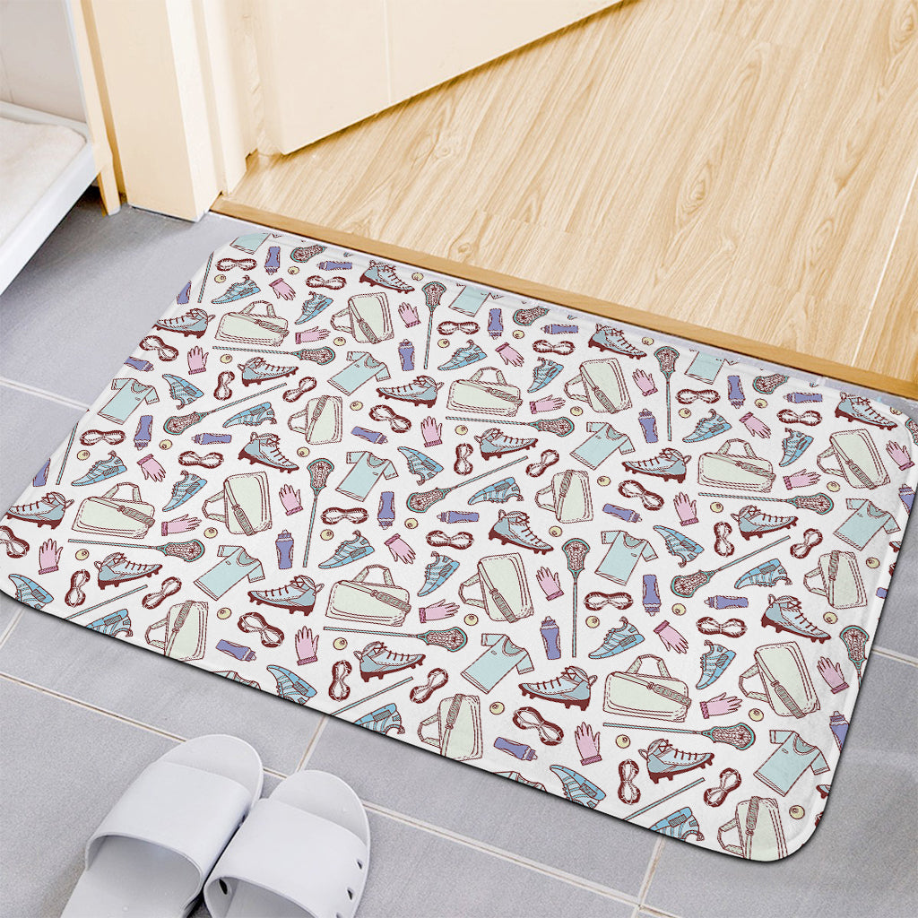 Lacrosse Sport Pattern Print Indoor Door Mat