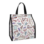 Lacrosse Sport Pattern Print Insulated Lunch Tote