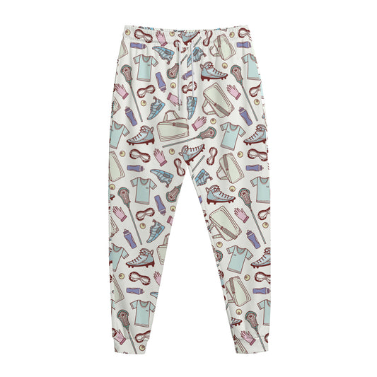 Lacrosse Sport Pattern Print Jogger Pants