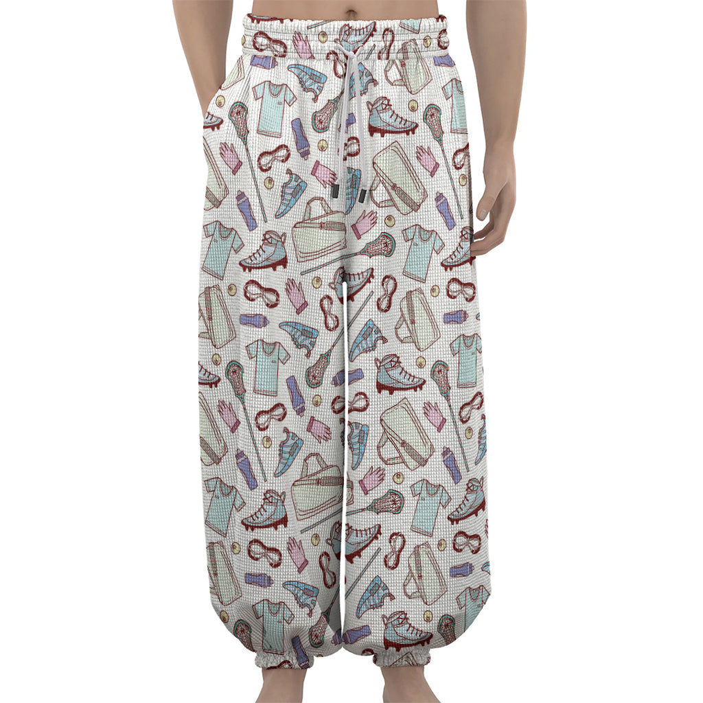 Lacrosse Sport Pattern Print Lantern Pants
