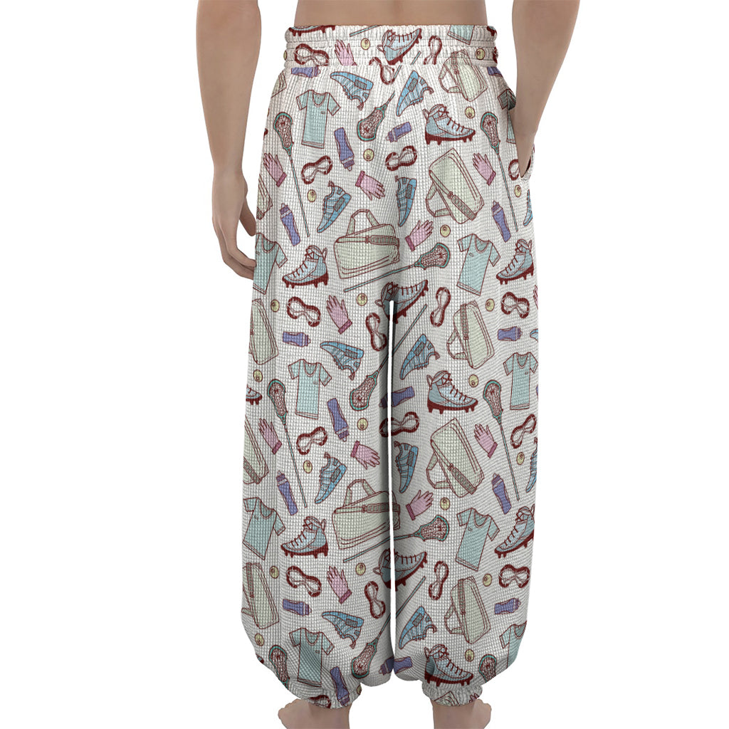 Lacrosse Sport Pattern Print Lantern Pants