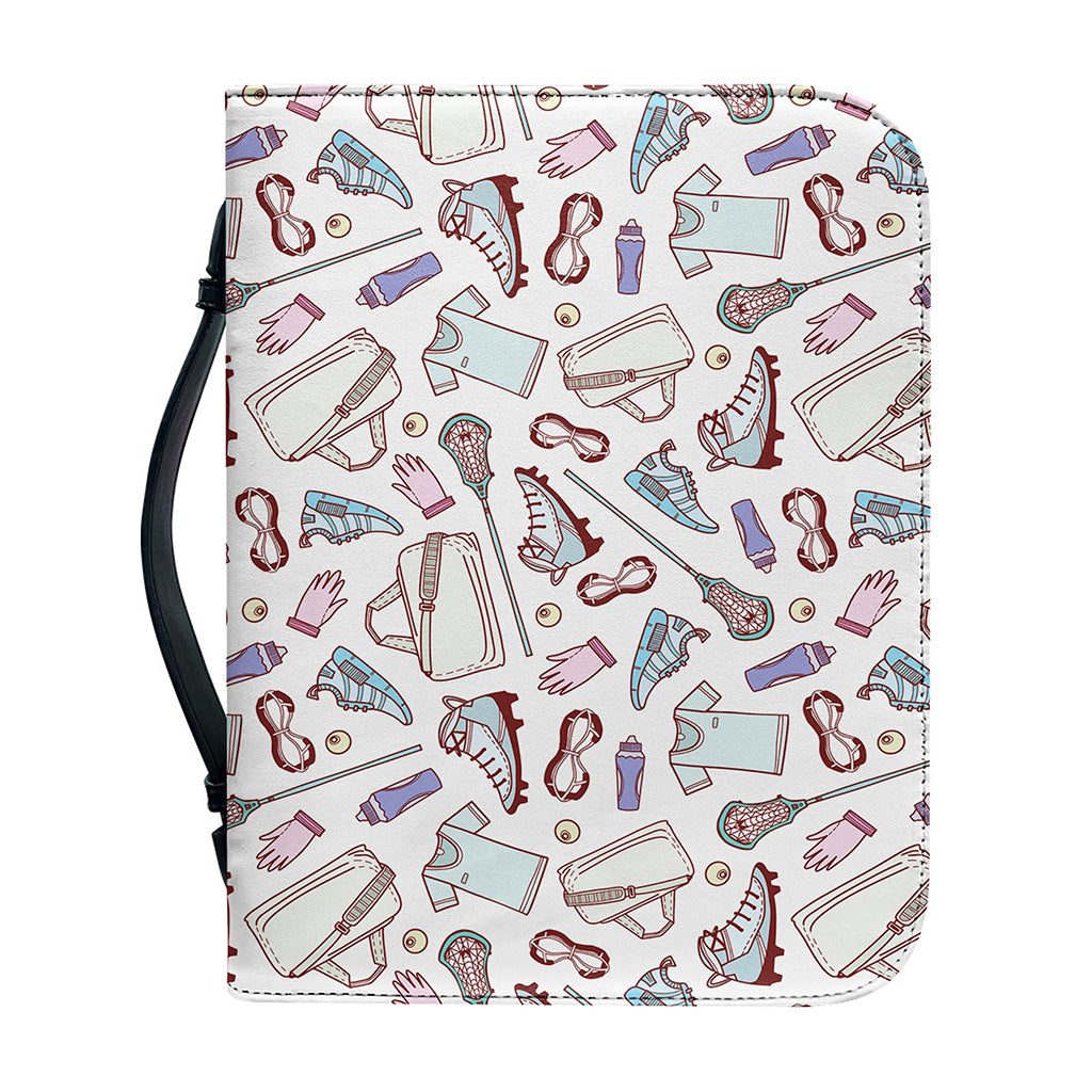 Lacrosse Sport Pattern Print Leather Bible Cover